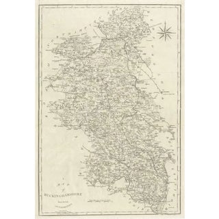 Large Antique County Map of Buckinghamshire, England, 1805 For Sale