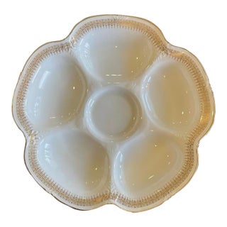 Antique Cauldon England Oyster Plate White Porcelain Shell 10" Higgins Seiter Nyc For Sale
