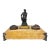 Antique French Solid Siena Marble Bronze Lorenzo De Medicis Statue Desk Inkwell For Sale