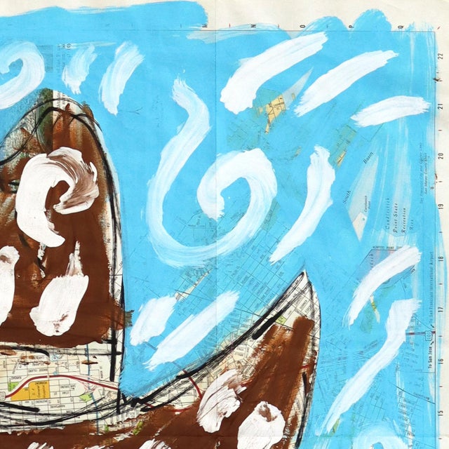 Contemporary Rodeo Rouge - Original Rodeo-Inspired Western Acrylic Artwork on Paper Map by Jesse Black For Sale - Image 3 of 6