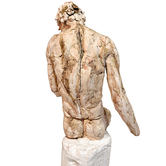 Expressionist Male Figurative Ceramic Sculptures – Set of 3 For Sale In Miami - Image 6 of 12