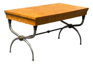 1970s Italian Burl Wood Neo-Classical Maison Jansen Style Desk for Bloomingdales