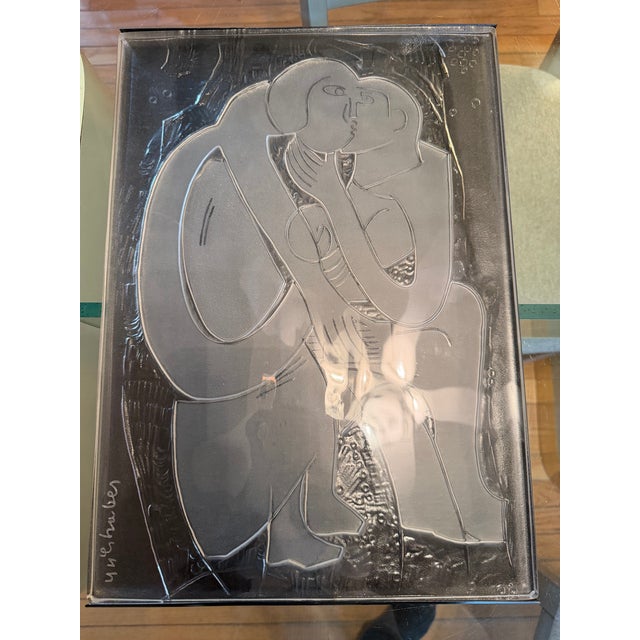 Abstract Vintage Rosenthal Jahresobjekt "Das Paar" Von Hap Grieshaber Signed Glass For Sale - Image 3 of 8