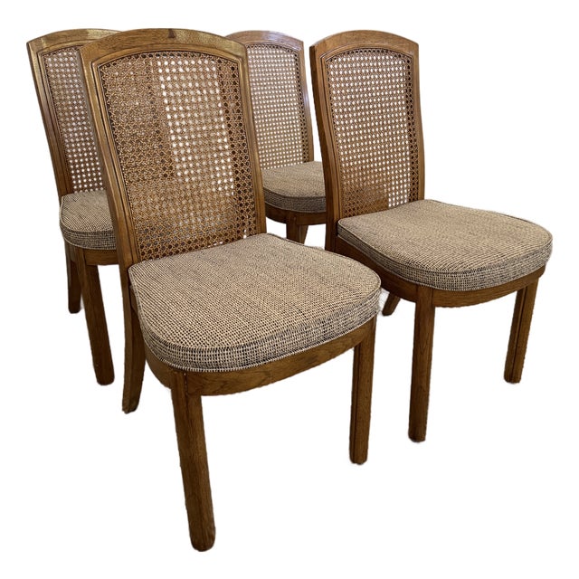 Mid-Century Drexel Accolade Cane Back Dining Side Chairs (Set of 4) For Sale