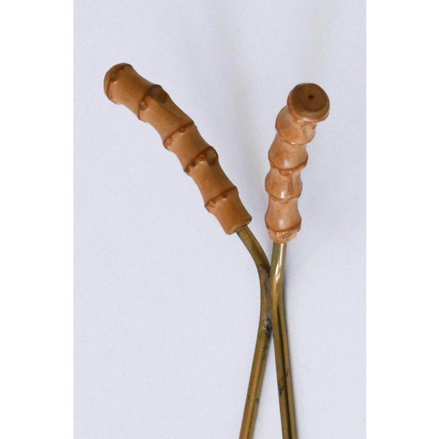 Mid-Century Wall-Mounted Brass & Bamboo Magazine Rack, Germany, 1960s For Sale - Image 16 of 18