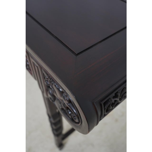 Brown Vintage Chinese Carved Rosewood Console Table For Sale - Image 8 of 15