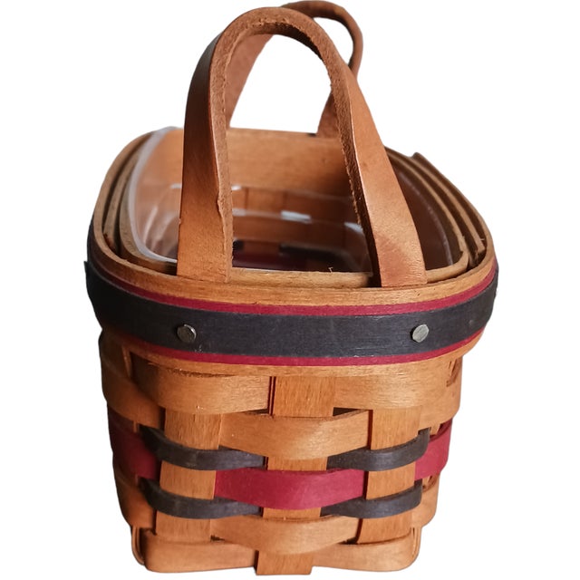 Farmhouse Longaberger Small All Star Basket Hand Woven Brown Christmas 1994 For Sale - Image 3 of 3