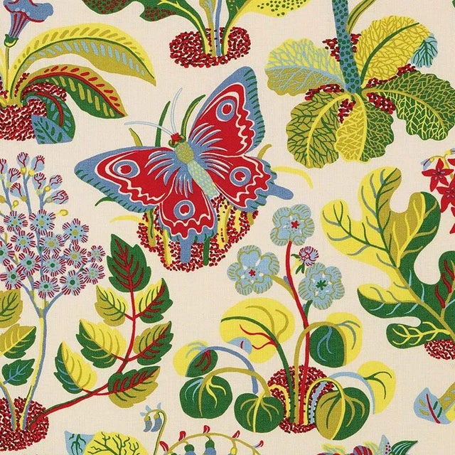 Sample - Schumacher Exotic Butterfly Fabric in Multi For Sale