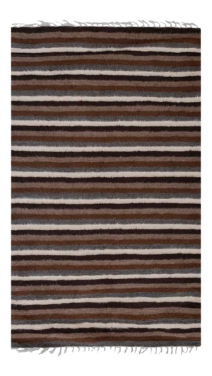 1970s Vintage Goat Hair Turkish Kilim Blanket Rug 3'12" X 6'5"