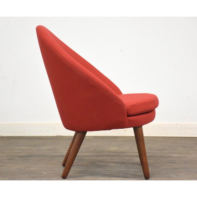 Mid-Century Modern 1960s Danish Modern Red Lounge Chair by Ejvind Johansson For Sale - Image 3 of 8