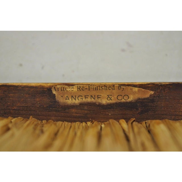 Antique Colonial Red Hand Painted Harvest Hitchcock Rush Seat Side Chair For Sale - Image 17 of 18