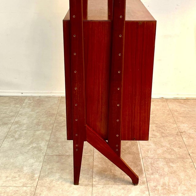 Italian Modular Teak Bookcase with Bar Compartment and Sliding Doors, 1960s For Sale - Image 10 of 13