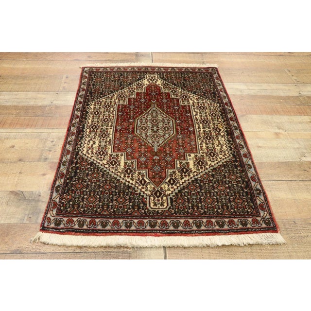 Textile Vintage Persian Sanadaj Accent Rug - 02'05 X 03'05 For Sale - Image 7 of 9