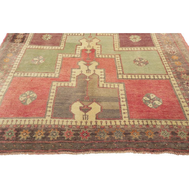 Vintage Turkish Prayer Rug - 04’02 X 07’10 For Sale - Image 4 of 9