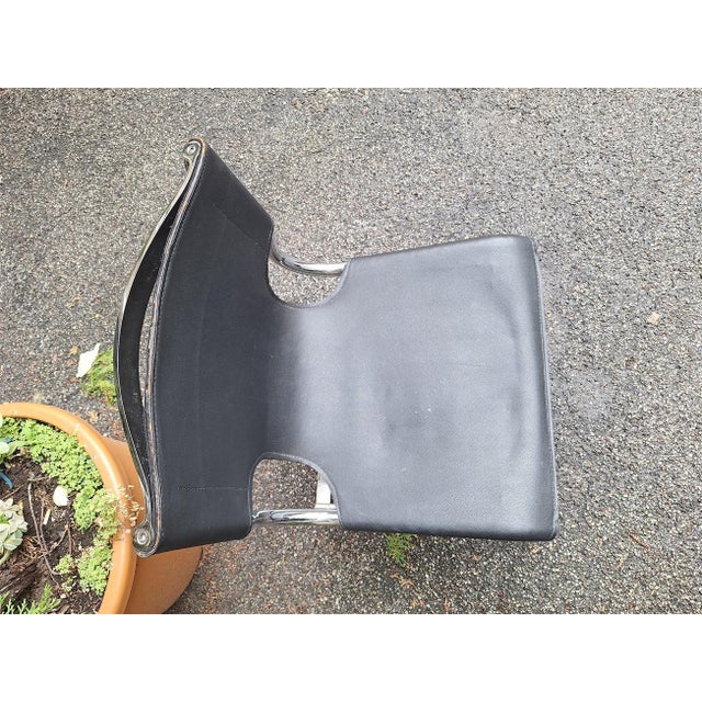 Model 920 Chairs in Chrome and Black Leather by Carlo Bartoli for T70, 1970s, Set of 6 For Sale - Image 17 of 18