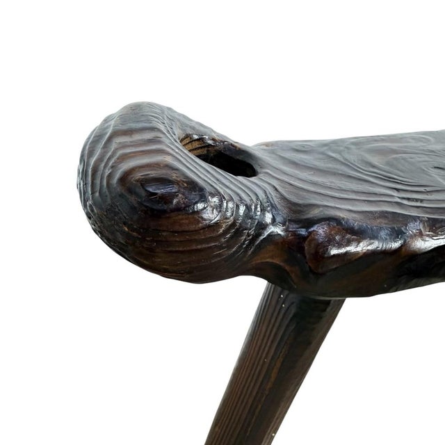 Wood Vintage Brutalist Spanish Marbella Stools, 1970s, Set of 3 For Sale - Image 7 of 10