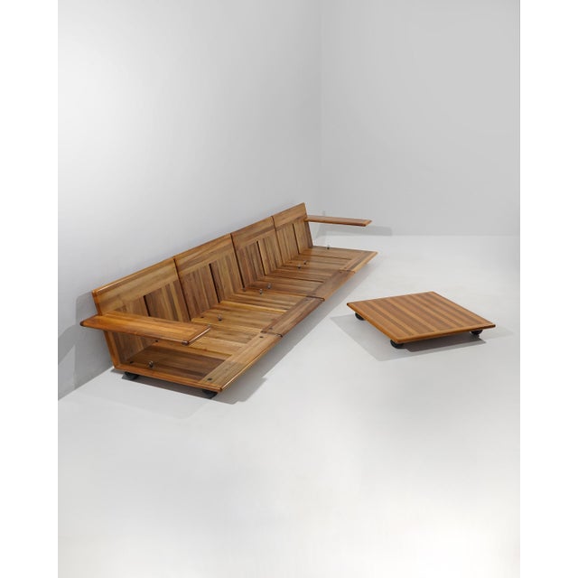 Wood Pianura Modular Sofa by Mario Bellini for Cassina, 1970s, Set of 5 For Sale - Image 7 of 18