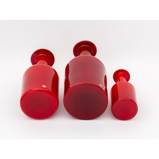 Collection of Three Otto Brauer for Kastrup Holmgaard Glass "Gulvvase" Vases For Sale - Image 9 of 10
