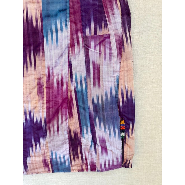 Framed Antique Silk Ikat Chapan Robe Central Asia with Provenance For Sale - Image 9 of 18
