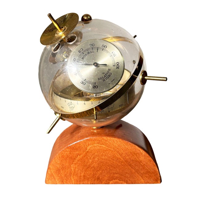 Mid Century West Germany Sputnik Weather Station Barometer by BGM Huger For Sale - Image 4 of 5