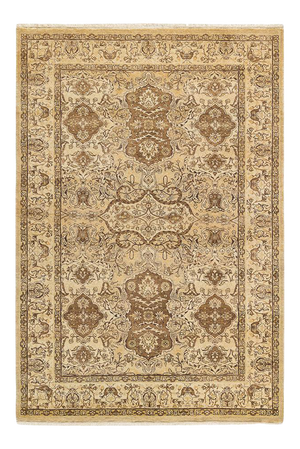 Mogul Collection Hand-Knotted Area Rug - Yellow 4' 3" x 6' 3"