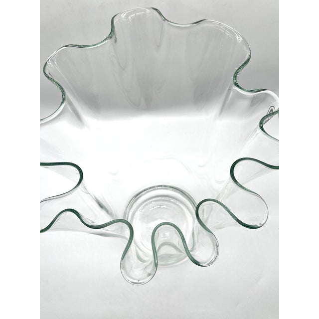 Monumental Scandinavian Clear Glass Floor Vase attributed to Holmegaard, 1970s For Sale - Image 9 of 18