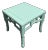 Faux Bamboo Rosewood Side Table in High-Gloss Mint Green For Sale