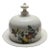 Vintage Cheese Butter Dish Cloche Domed Serving White Ceramic Fruits Florals For Sale