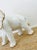 Vintage 1980s Huge White & Gold Ceramic Statue With Trunk Up / Blanc De Chine For Sale - Image 4 of 10