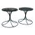 1960s Salterini Black Metal Mesh Top Tulip Base Outdoor Side Tables - A Pair, Attributed For Sale