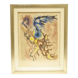 Original Pencil Signed Salvador Dali Lithograph Angels of the Rebirth 1968 For Sale