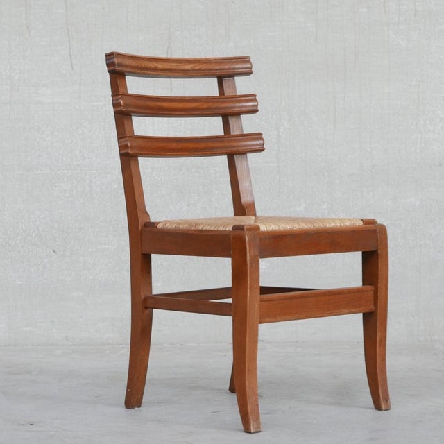 Mid-Century French Oak Dining Chairs, 1950s, Set of 6 For Sale - Image 6 of 16