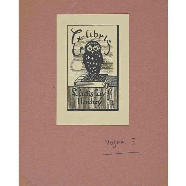 Ex Libris - Ladislav Hodny is an Artwork realized in 1950 s. by the Artist Jaroslav Vojna, from Czech Republic. Woodcut...