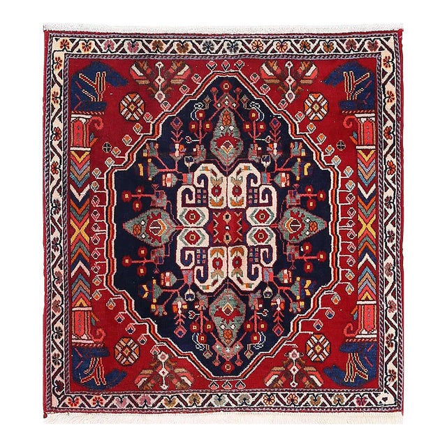 Fine Hand Knotted Square Abadeh Rug For Sale