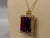 58 Ct Emerald Cut Amethyst & 7 Ct Diamond Pendant Necklace 14KY Gold + Chain For Sale - Image 16 of 18