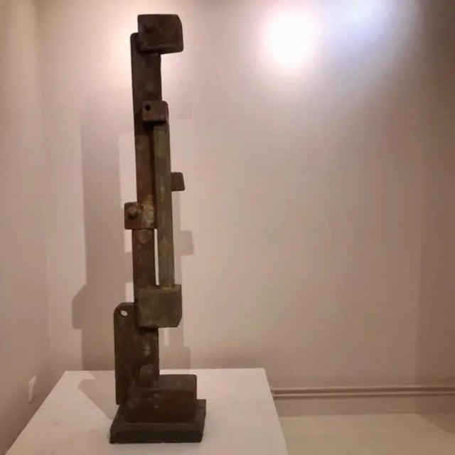 Oxidized Steel Metallized totem 165 by Frederic Texier Dimensions: W 34 x D 25 x H 165 cm. Materials: Concrete coated with...