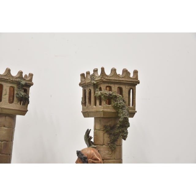 Brown Late 19th Century Monumental Austrian Terracotta Orientalist Lamps - a Pair For Sale - Image 8 of 17