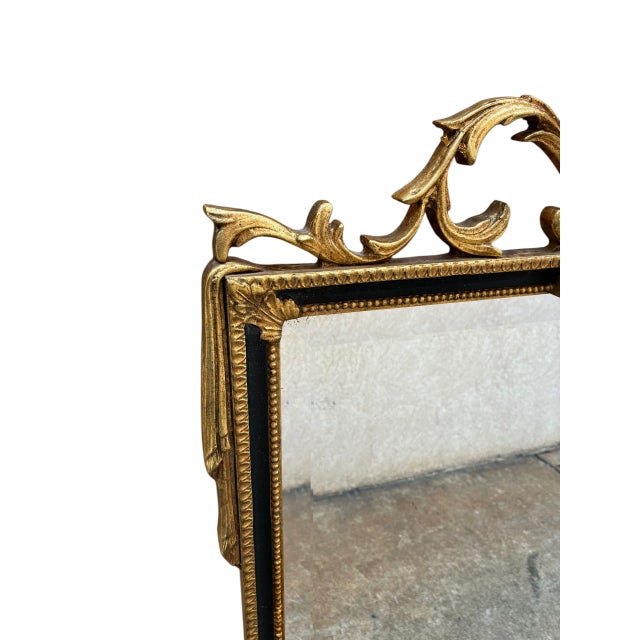 1980s Vintage Decorative Arts Mirror Gold Gilt French Louis XIV Style For Sale - Image 5 of 13