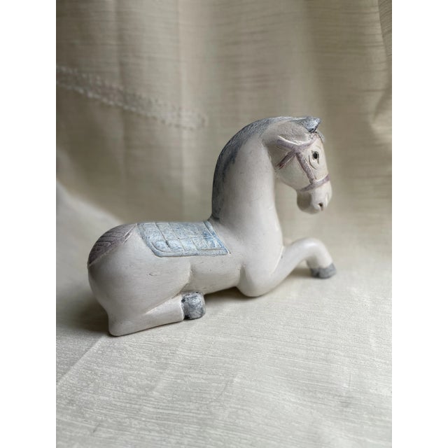 Gorgeous hand carved wooden horse statue/figurine made in Thailand. Beautifully crafted in the traditional folk art style...