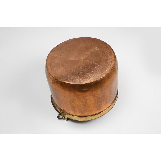 Large Rustic Red Copper Kettle with Handle, France, 1850s For Sale - Image 11 of 12