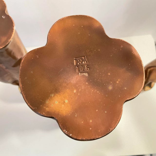 Metal Set of Three Late 20th Century “Tortured” Brutalist Copper Candlesticks by Thomas Roy Markusen For Sale - Image 7 of 12