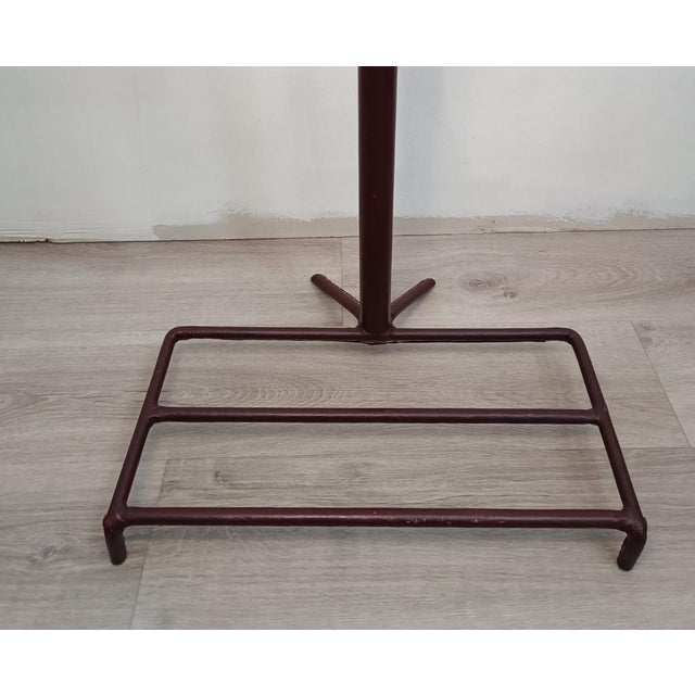 Leather Sheathed Bedroom Valet attributed to Jacques Adnet, 1950s For Sale - Image 9 of 14