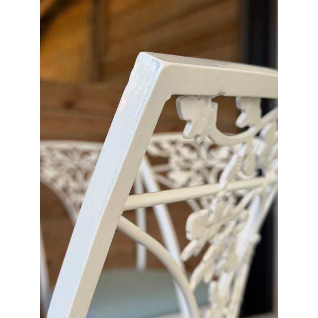 Metal Vintage Woodard Aluminum Swivel Counter Stools With Ivy Leaf Backs – Set of Four For Sale - Image 7 of 12