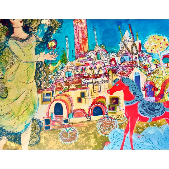 Modern Spanish Augustin Ubeda (1925-2007) "La Jeune Princesse" Signed and Numbered Lithograph For Sale - Image 3 of 9