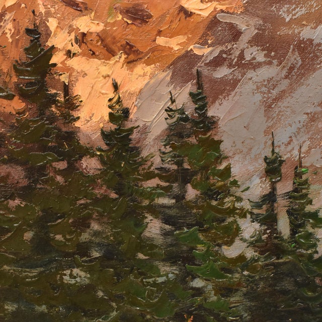 Unknown, Mountain with Snow Alps, 1890s, Oil on Canvas For Sale - Image 9 of 11
