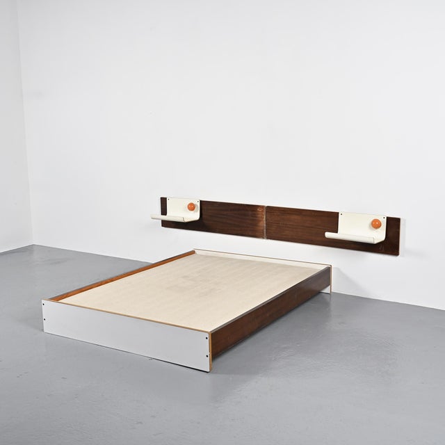 1970s Bed and Headboard by Pierre Guariche, 1968 For Sale - Image 5 of 18