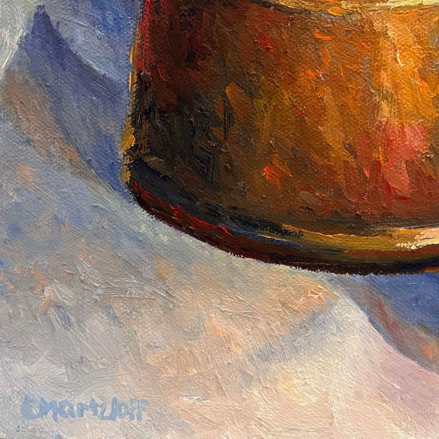 Blue Dahlia's for Home, Floral Still Life Oil Painting For Sale - Image 8 of 8