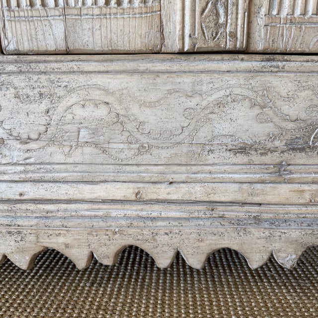Vintage Reclaimed Fir 3 Door Carved Console For Sale - Image 17 of 18