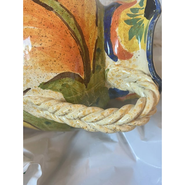 Ceramic Italian Handpainted Ceramic 2 Handled Vase, Made in Italy by Anita Mary Archer For Sale - Image 7 of 11