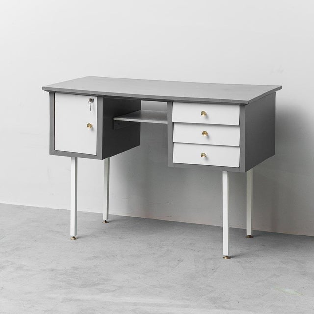 Vintage Metal and Brass Desk, 1970s For Sale - Image 11 of 11